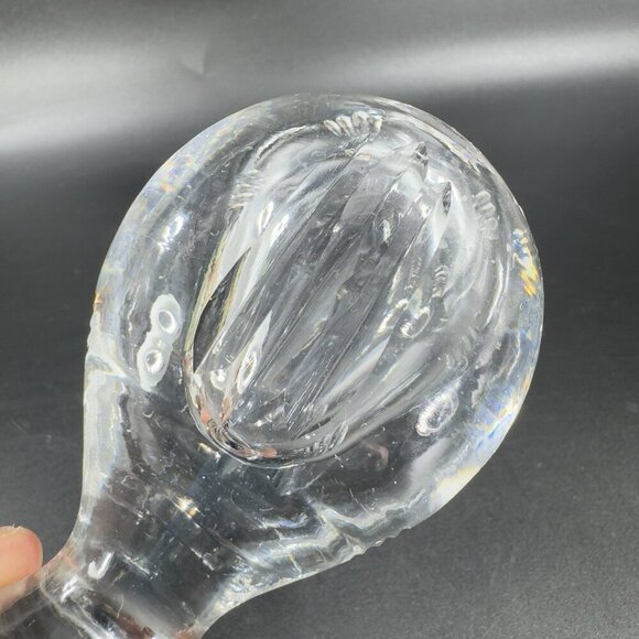 Vintage Decanter Stopper Clear Crystal Heavy Artist Signed Bottle Stopper Decor - Picture 9 of 15